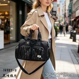 Sac à bandoulière personnalisé en PU pour femme, sac à bandoulière pailleté style Spicy Girl, sac bandoulière rétro vieilli grande capacité pour moto - Product Image 2