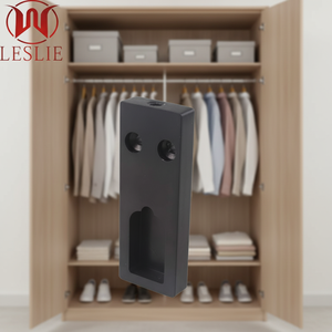 LESLIE Rail de guidage mural pour <span class=keywords><strong>armoire</strong></span>, 18 mm, noir, détachable, double amortisseur, support carré en alliage d'aluminium - Product Image 2