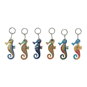 سلسلة مفاتيح معدنية مخصصة بتصميم كرتوني لطيف على شكل قطة وحصان البحر وفراشة، مصنوعة من سبائك الزنك لمحبي الحيوانات - Product Image 2