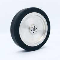 Roue de robot intelligente Longfeng Automation System, en polyuréthane avec noyau en aluminium, capacité de charge de 150 kg, diamètre de 180 mm, couleur noire