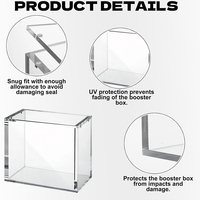 Boîte de présentation magnétique transparente en acrylique pour booster TCG avec protection UV, taille personnalisée, logo, couleur, empilable