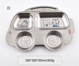 304ステンレス鋼ランチプレート環境にやさしいコンパートメントトレイ子供用学校食器 - Product Image 3