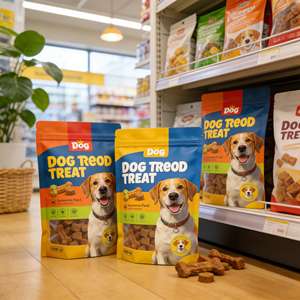 AG 可重复密封拉链防臭袋宠物狗粮包装自立袋和黑色塑料狗训练零食袋 - Product Image 1