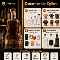 Botol Rum Kapasitas Dapat Disesuaikan 750ml Botol Kosong Rum 750 800ml Botol Kaca Bening untuk Anggur Digunakan untuk Pub dan Pabrik Penyulingan