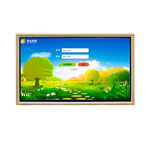 Écran photo numérique LCD tactile de 65 pouces, galerie d'art, moniteur mural avec cadre <span class=keywords><strong>en</strong></span> <span class=keywords><strong>bois</strong></span> - Product Image 2