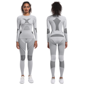 Combinaison de ski sans couture personnalisée, à manches longues, hautement élastique, sculptant le corps, pour le sport, la course à pied, le yoga, pour femmes - Product Image 2
