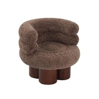 Fauteuil de salon classique en laine avec base en noyer, design d'origine, pour la maison et l'hôtel, directement de l'usine