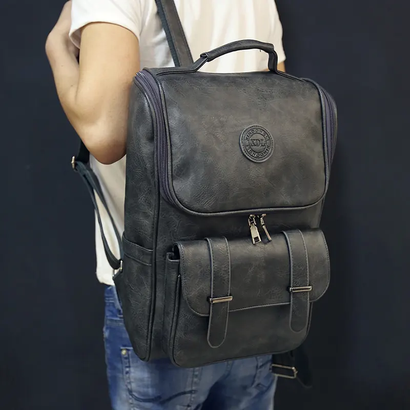 Wholesale Leather travel knapsack vintage back pack Luxury Students School Bags Large Backpacks