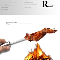 Brochettes en acier inoxydable à long manche, résistantes à la chaleur, saines, pointues, pour barbecue, grillades et viande