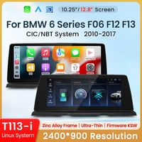 HFmidia 2026 Nouveau système Linux 10.25 12.8 pouces Écran fin pour BMW Série 6 M6 F06 F12 F13 Lecteurs vidéo de voiture sans fil CarPlay Auto