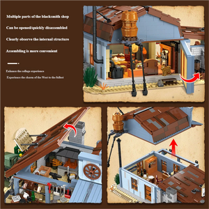 JIESTAR 89145 2718 Pezzi Serie Vista Stradale Negozio di Fabbro Occidentale Modello di Costruzione in Mattoncini Giocattolo Educativo Regalo Festivo - Product Image 4