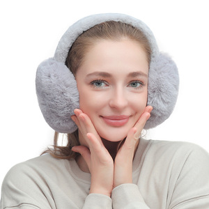 Coussinets d'oreilles en fausse fourrure de lapin et <span class=keywords><strong>laine</strong></span> peluche de haute qualité Mingxuan pour <span class=keywords><strong>femme</strong></span> - Modèle élégant et chaud MX-F0808 - Product Image 1