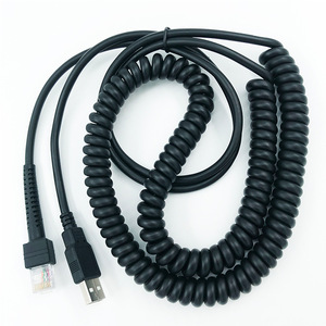 USB để RJ45 Máy quét mã vạch cho ls3478 ls3578 <span class=keywords><strong>LS9208</strong></span> ls9203 có tính năng xoắn ốc cuộn có thể thu vào nylon và PVC Áo khoác Cáp - Product Image 2