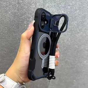 Vente en gros Offre Spéciale 2025 nouveau support magnétique simple étui de téléphone pour iPhone 17 Air, étui de téléphone à lanière pour iPhone 17 16 15 Pro Max - Product Image 5