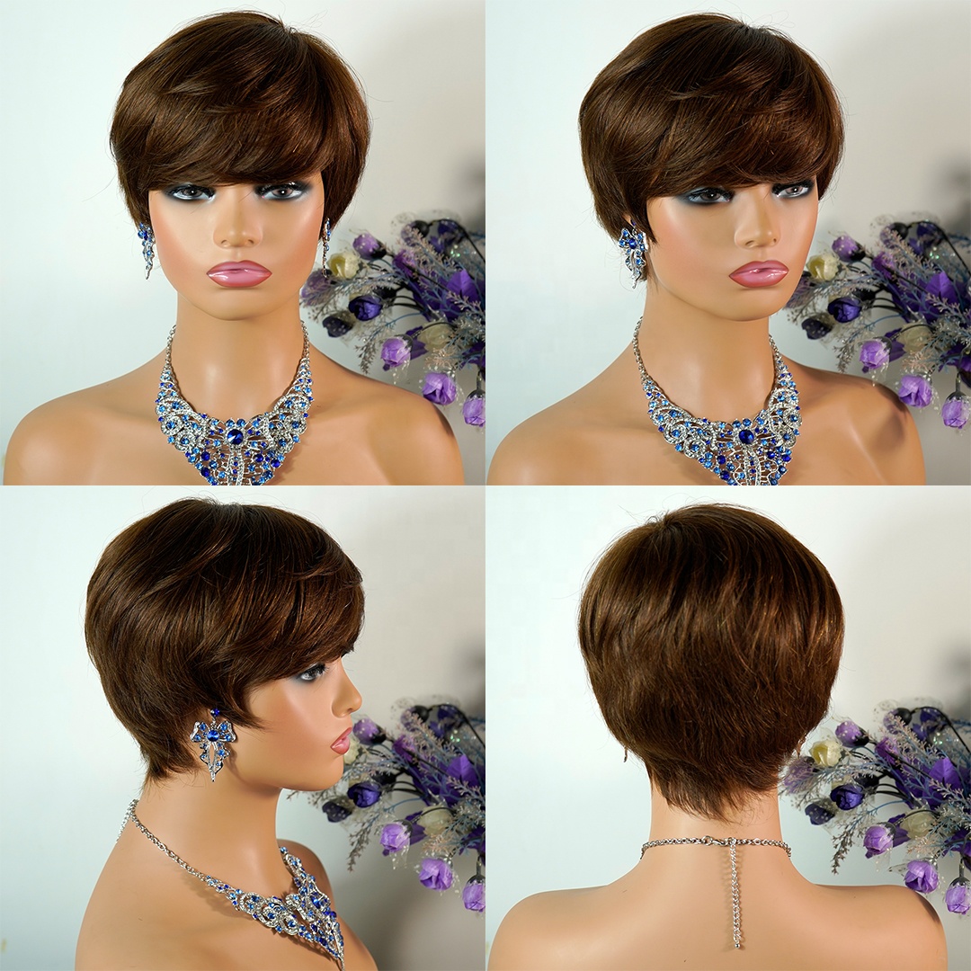 real short human hair wigs for women