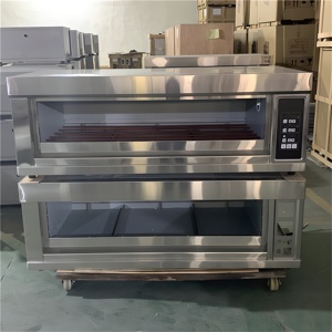 Horno de gas automático de doble capa con seis bandejas, nuevo, con ruedas de movimiento libre y tubo de combustión para hornear aperitivos - Product Image 3