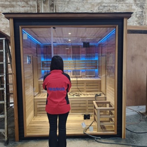 Swankia Meilleure vente Sauna traditionnel extérieur Sauna à vapeur sèche Sauna infrarouge lointain Chauffage électrique 6kw <span class=keywords><strong>harvia</strong></span> - Product Image 2