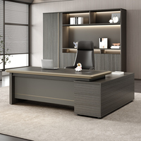 Mobilier de bureau de direction de luxe moderne et haut de gamme Bureau de direction de direction avec tiroirs latéraux Bureau en forme de U