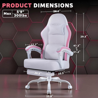 Chaise de jeu ergonomique inclinable en cuir PU rose avec repose-pieds pour filles et adolescentes