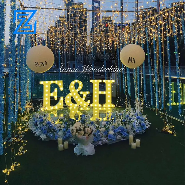 2022 4t event rentals letter large Metal led battery 22cm operated big numbers and letters with lights led bulbs 16 For Birthday