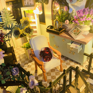 Có nguồn gốc <span class=keywords><strong>DIY</strong></span> handmade bằng gỗ nhỏ nhà Dollhouse double-layer vườn nhà biệt thự Mini 3D xây dựng mô hình lắp ráp - Product Image 3