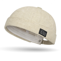 Casquette Dad Hat en velours côtelé avec patch en cuir, style coréen unique, casquette hipster, pour hommes et femmes, couleur unie japonaise, chapeau Trilby de voyage