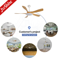 1stshine LED Ventilateur de plafond Télécommande 56 pouces de haut débit d'air Dimmable Light 5 pales Ventilateur de plafond avec lampe