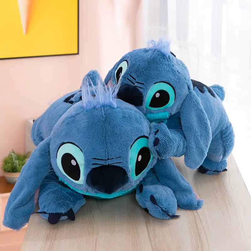 Hadiah Hari Valentine Lilo dan Stitch Kawaii ukuran besar boneka hewan bantal jahit mainan tidur kreatif baru lucu mainan mewah