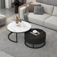 Bois divers matériaux haut marbre Texture fer forgé minimaliste bureau maison salon meubles Table basse de luxe
