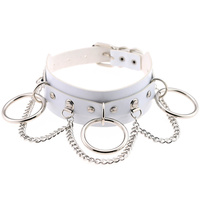Collier ras du cou vintage punk à maillons doubles en cuir PU pour femme, idéal pour les anniversaires et les fêtes