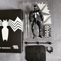 Black Neighbor Symbiote SHF Spider-Man Action Figure Venom Suit Sendi Dapat Digerakkan Boneka Plastik Rakitan Model Mainan