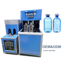 Máquina de Moldeo por Soplado Semiautomática Controlada por PLC para Botellas de Plástico PET de 5 Litros para Aceite Comestible y Agua, con Bomba y Motor