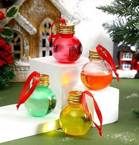 50ml Hanging Pendant Clear Water Bottle Light Bulbs Jingle Bells Christmas PlasticTransparent Balls Candy Juice <b>Wine</b> Bottle - Product Image 4