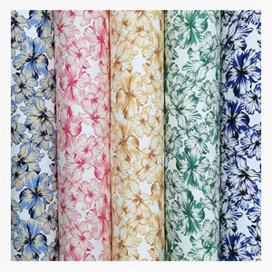 China wholesale floral printed fabric 100% viscose rayon material tela for female nightwear
