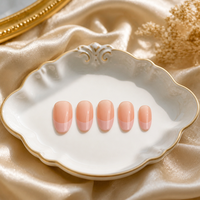Y94 Kaixin – Faux ongles à presser, couleur nude rose, style French Manucure, courts moyens, forme amande, brillants, couvrance totale, réutilisables, vente en gros