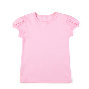 2026 Boutique <span class=keywords><strong>maglietta</strong></span> personalizzata con maniche a sbuffo in cotone 100% bianco t-Shirt estive da bambina t-Shirt - Product Image 4