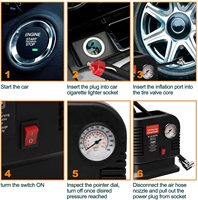 Mini pompe à air pour pneus de voiture, système de gonflage avec petite buse de compresseur, pour camion, voiture, suv, kit d'urgence, 12V DC