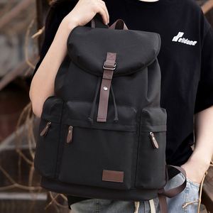 Wholesale Vintage Durable Waterproof Designer Drawstring Canvas Men Unisex Casual Sports <b>Students</b> Outdoor Travel Laptop <b>Backpack</b> - Product Image 4