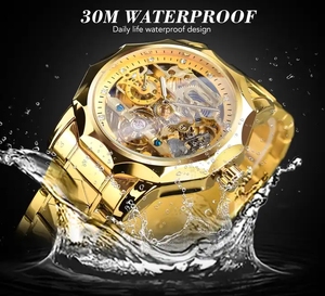 Forsaring นาฬิกาข้อมือ<span class=keywords><strong>2023</strong></span> tourbillion ระบบกลไกอัตโนมัติสีทองหรูหราสำหรับนักธุรกิจ - Product Image 5
