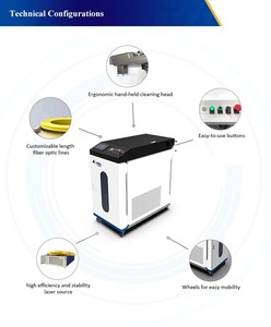 Machine de nettoyage au laser à fibre industrielle 2000W, nettoyeur laser continu pour l'élimination de la rouille, de la peinture, de l'huile, de la graisse et de l'oxyde sur les systèmes métalliques - Product Image 3