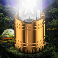 Lampe solaire portable de haute qualité pour le camping, banque d'alimentation d'urgence, lanterne rétractable rechargeable pour la randonnée en plein air, lampe de nuit pour tente