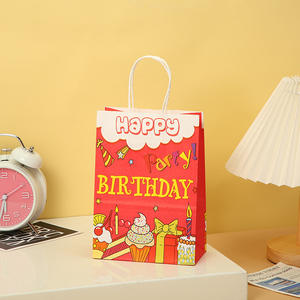 生日快乐礼品袋 - 卡通图案牛皮纸袋 - 儿童礼品手提袋 - 环保便携袋 - Product Image 6