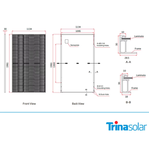 Trina TSM-NEG18R.25 Năng Lượng Mặt Trời Vertex S + 505W Monofacial Kính Kép PV Module Tất Cả Các Màu Đen Năng Lượng Mặt Trời Bảng Điều Khiển - Product Image 3