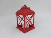 Lanterne LED compacte rouge en plastique, sans flamme, à lumière vacillante, mini lanterne mignonne pour la maison, les mariages, le Ramadan, la décoration de Noël