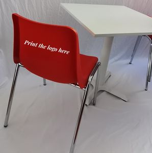 เก้าอี้และโต๊ะทานอาหารเย็นพลาสติกแบบพับเก็บได้ทันสมัยทันสมัยทันสมัยทันสมัยร้านอาหารกรอบโลหะสีขาว - Product Image 5