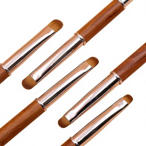 Pinceau à ongles double tête, stylo liner à tête ronde, manche en bois et métal, pinceau professionnel pour manucure et nail art en salon - Product Image 5