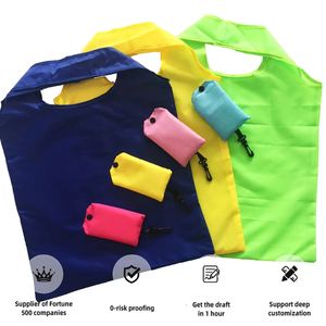 Custom Logo Foldable Eco Friendly Reusable Grocery Shopping Tote <b>Bags</b> With Pouch - Product Image 1