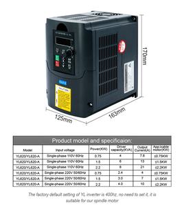インバータ2.2KW 10A 50 ~ 60Hz周波数コンバータVFD <span class=keywords><strong>110V</strong></span> <span class=keywords><strong>220V</strong></span>単相3相<span class=keywords><strong>110V</strong></span>スピンドル - Product Image 4