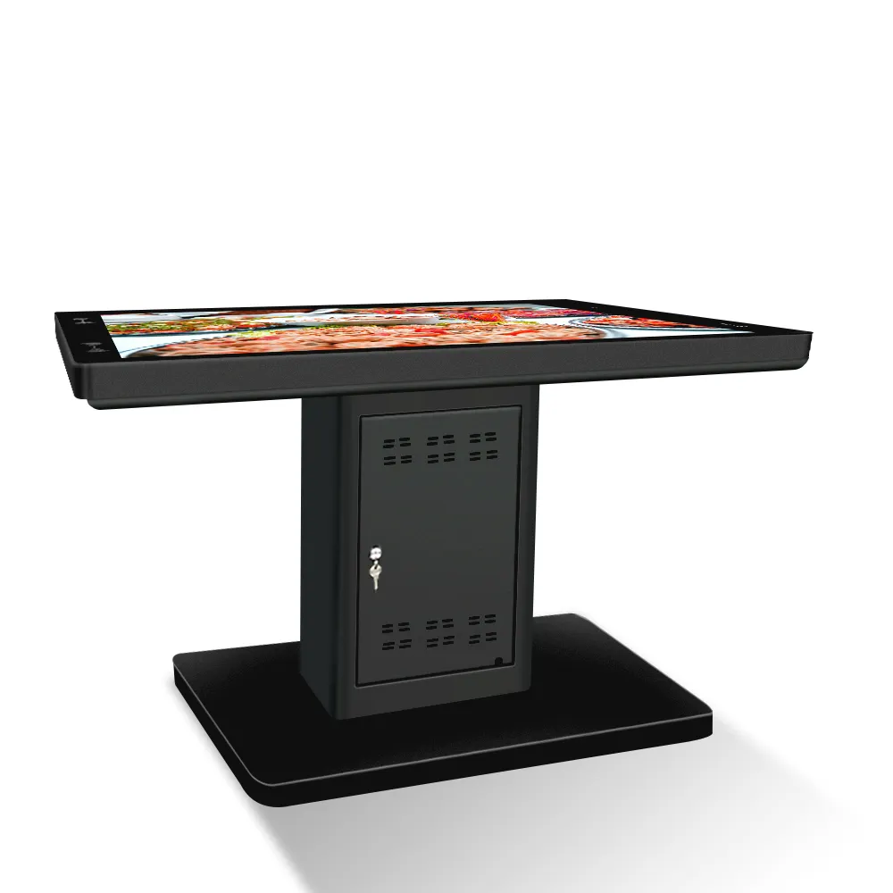 Mesa de café interativa inteligente, mesa de toque interativa multifuncional com tela sensível ao toque
