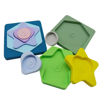 Jouet Montessori en silicone pour le tri avec nombre Puzzles Jouet éducatif de forme géométrique couleur multifonctionnel d'apprentissage des mathématiques